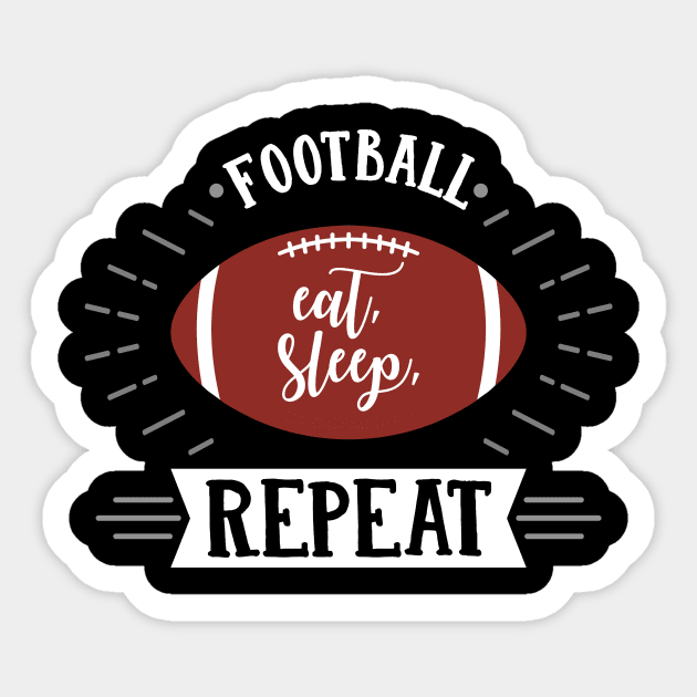 Football Eat Sleep Repeat Sports Babe Game Day Mom Gifts graphic Sticker by nikkidawn74